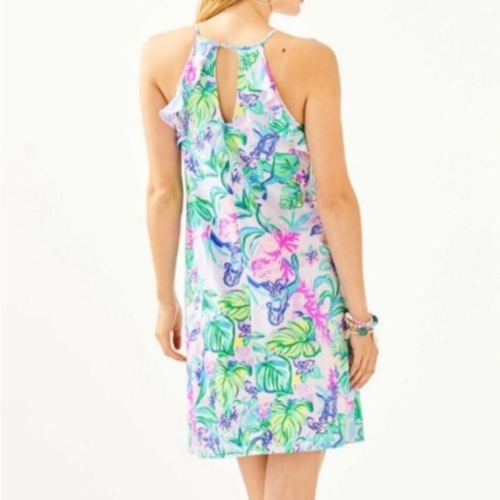 EUC- Lilly Pulitzer Billie Ruffle Amethyst Tint Mermaid Sleeveless Dress - Picture 3 of 6